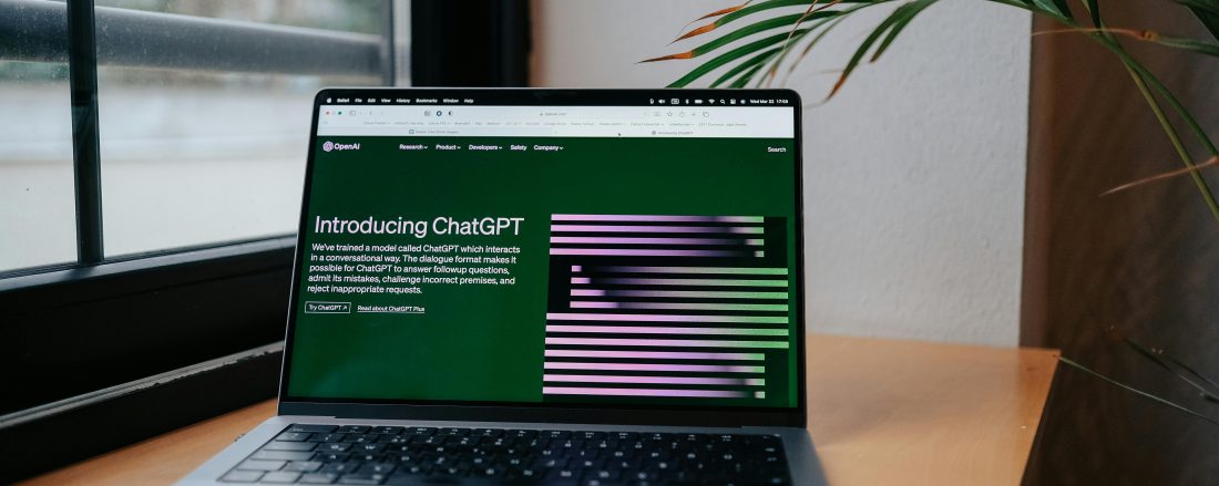 Artificial Intelligence (AI) represented on a laptop